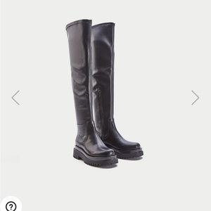 Urban Revivo - MINIMALISTIC VEGAN LEATHER OVER-THE-KNEE BOOTS